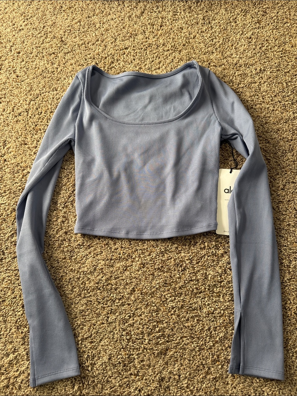 ALO Yoga Cropped Rib Long-Sleeve Top
